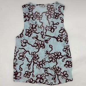 Madewell Cutaway Vest Top in Floral/Gentle Wind